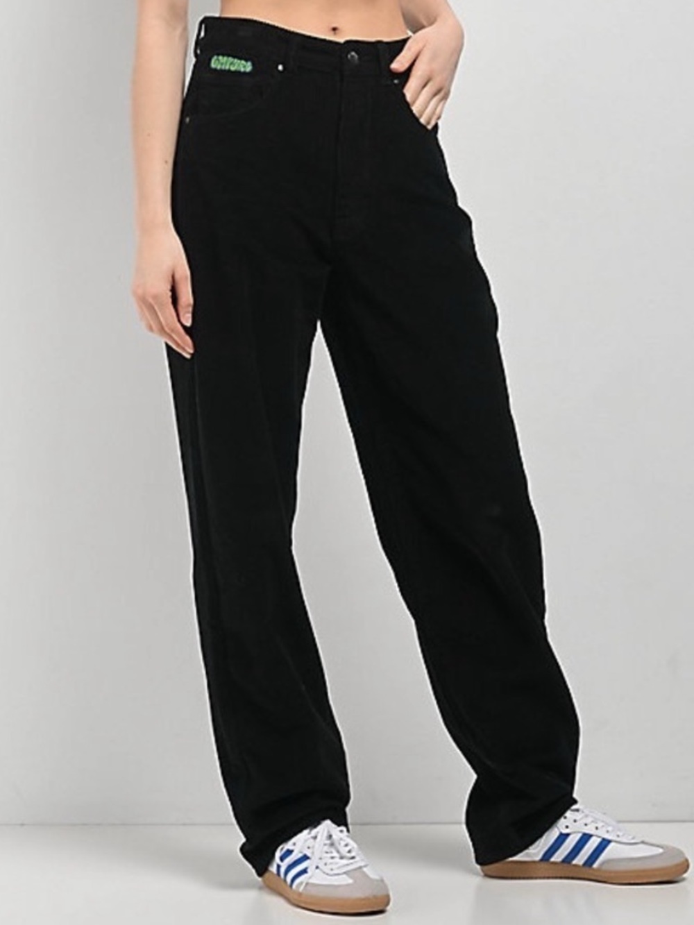 Empyre Tori 90s Black Corduroy Skate Pants, Size 6